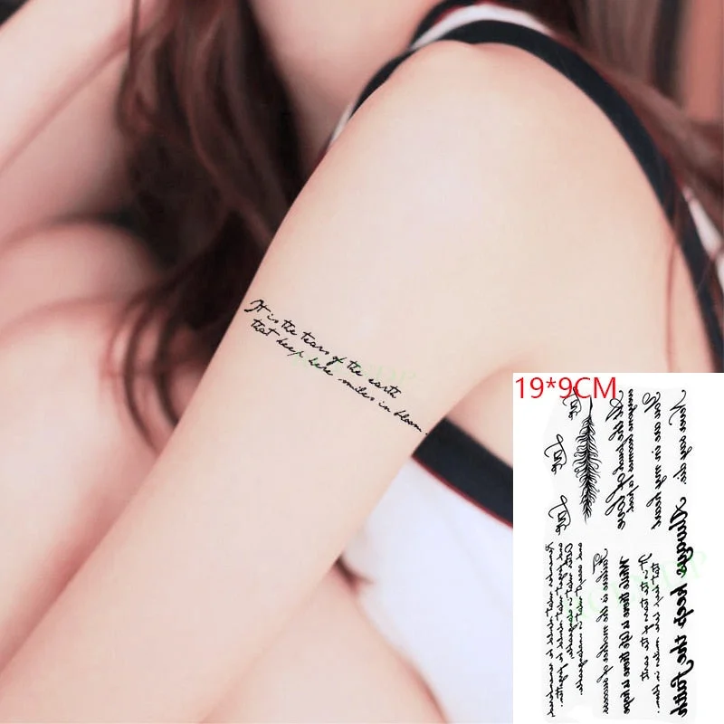 Waterproof Temporary Tattoo Sticker Arabic Letter Heart Love Sexy Pattern Personality Fake Tatoo Flash Tatto for Women Men