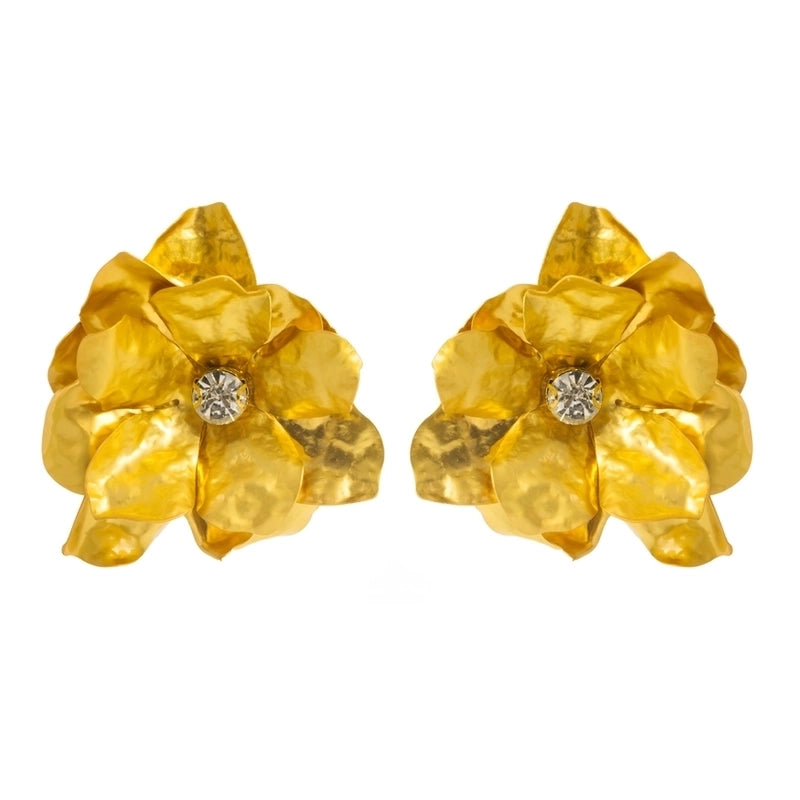 1 Pair Casual Vacation Flower Inlay Alloy Rhinestones Gold Plated Silver Plated Ear Studs