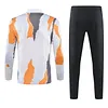 2024/2025 Real Madrid Royal Yellow blue and grey print Half-Pull Training Suit Football Shirt 1:1 Thai Quality Set