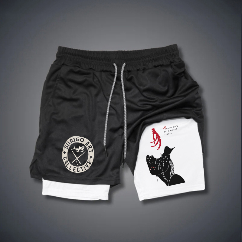 WHORES DON'T GET A SECOND CHANCE Graphic Print GYM PERFORMANCE SHORTS