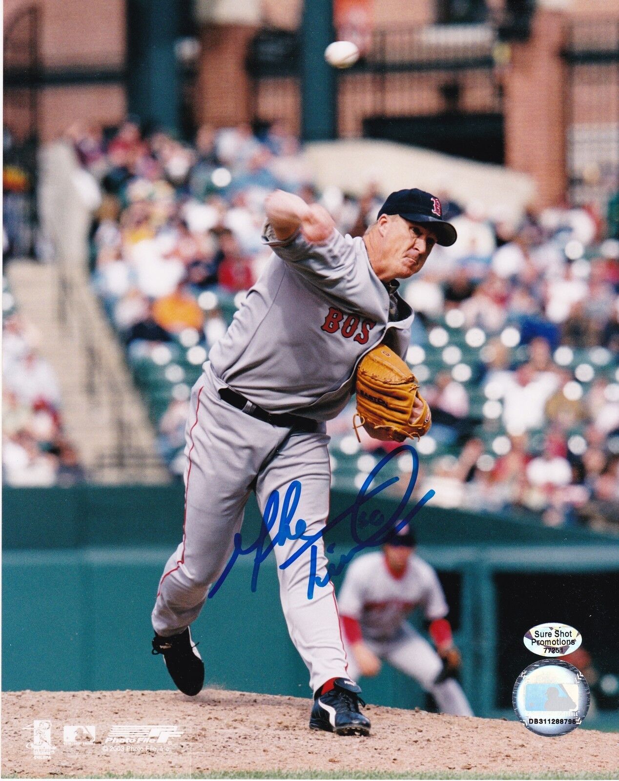 MIKE TIMLIN BOSTON RED SOX ACTION SIGNED 8x10