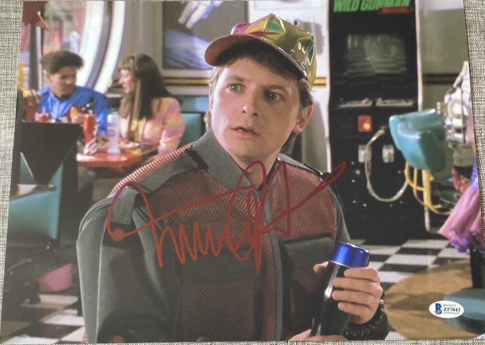 MICHAEL J. FOX SIGNED AUTOGRAPH - BACK TO THE FUTURE RARE 11X14 Photo Poster painting BECKETT 33