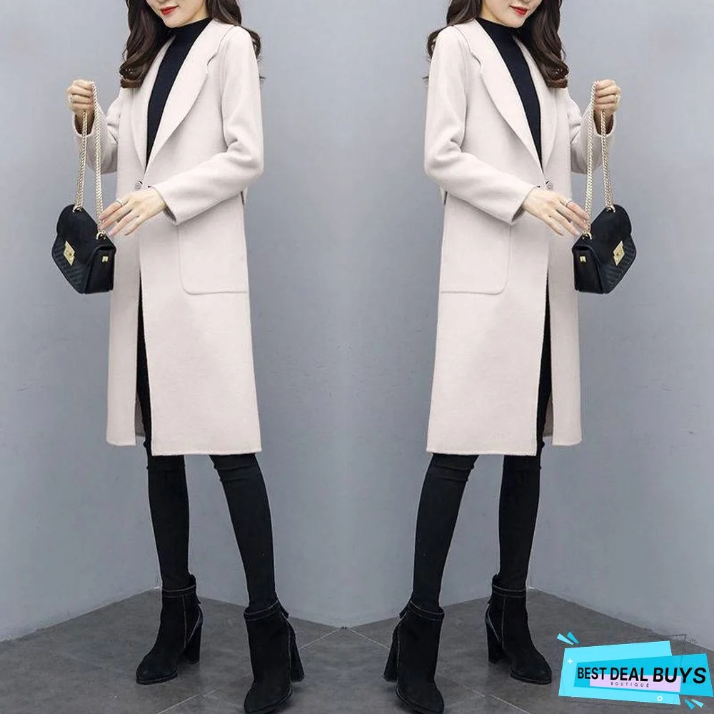 Woolen Mid-Length Coat