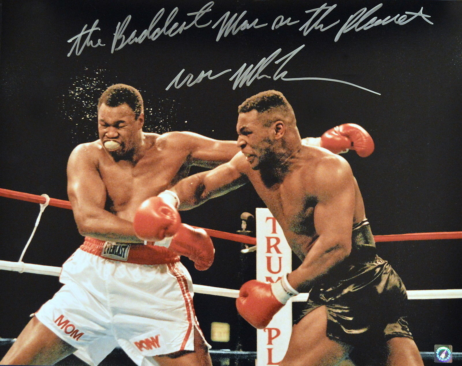 Iron Mike Tyson Autographed Signed 16x20 Photo Poster painting Punching Larry Holmes ASI Proof