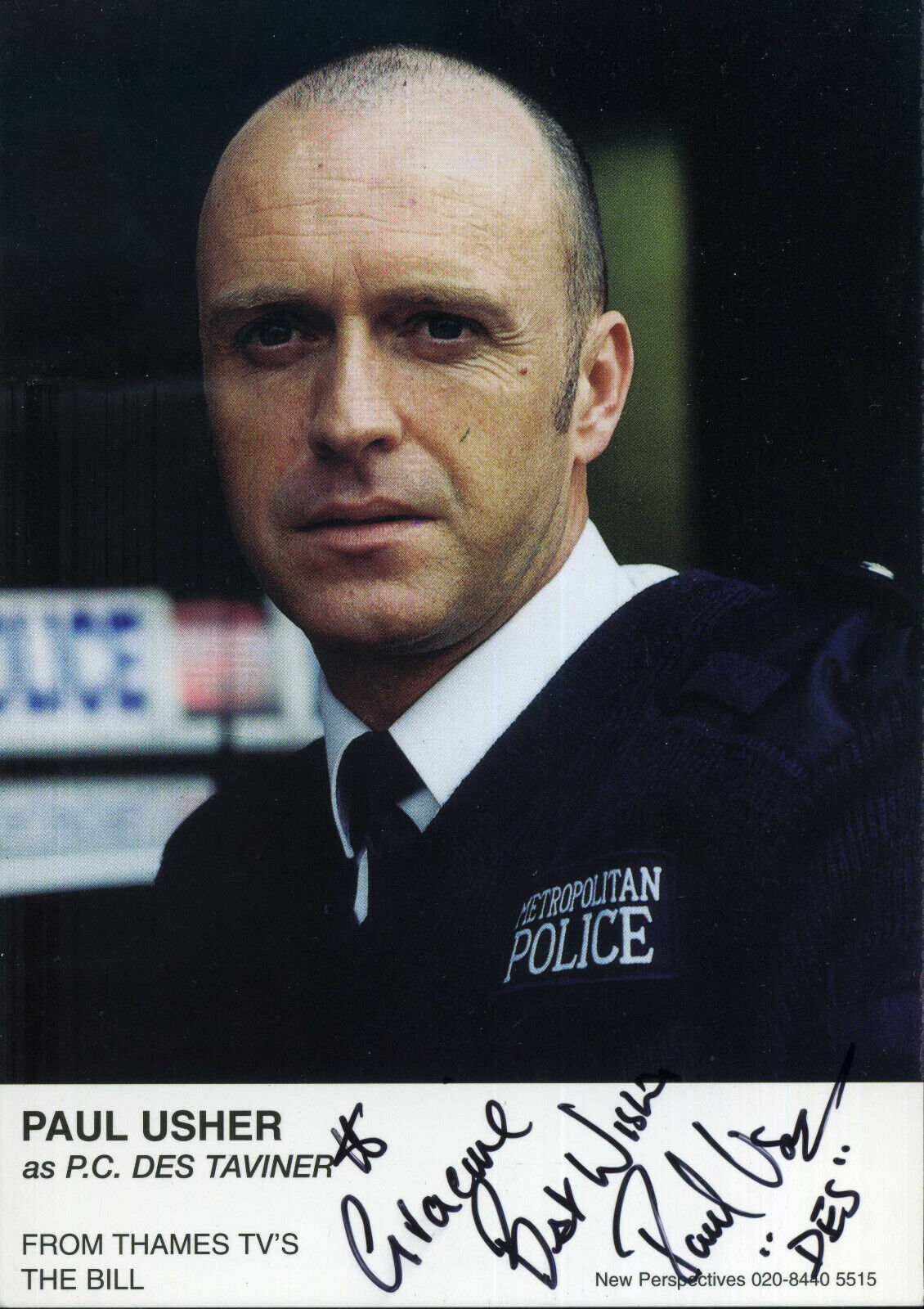 PAUL USHER Signed Photo Poster paintinggraph - TV & Film Actor / THE BILL - preprint