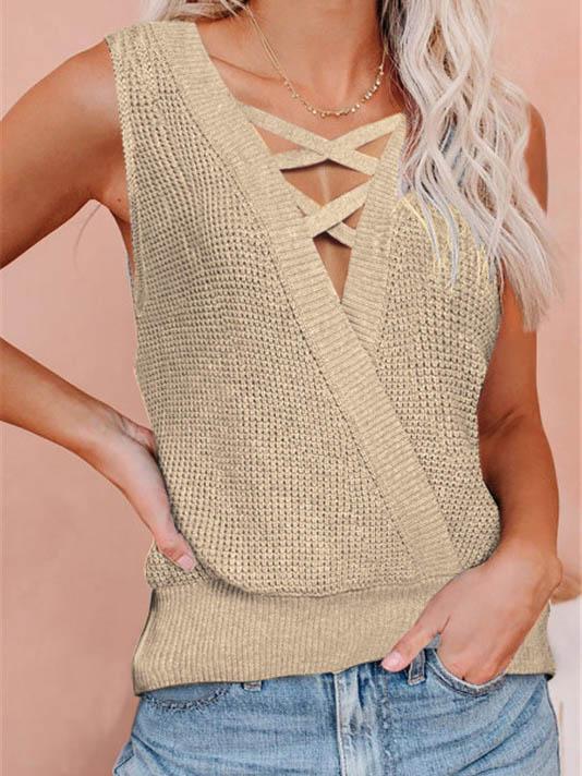 Women Half Sleeve V-neck Solid Color Dress