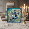 DIY Pearl Painting Elephant Herd with Frame for Home Wall Decor(25x25cm)