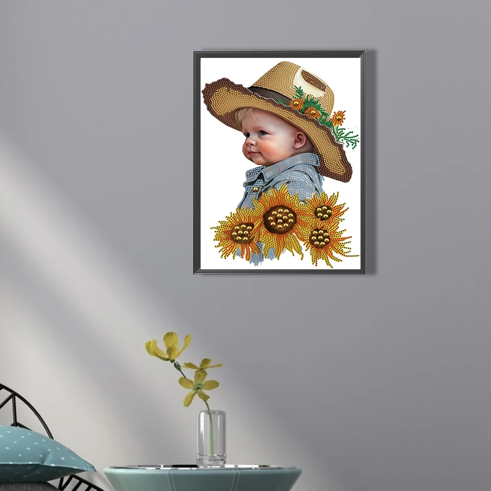 Diamond Painting - Partial Special Shaped Drill - Cowboy Kid(Canvas|30*40cm)