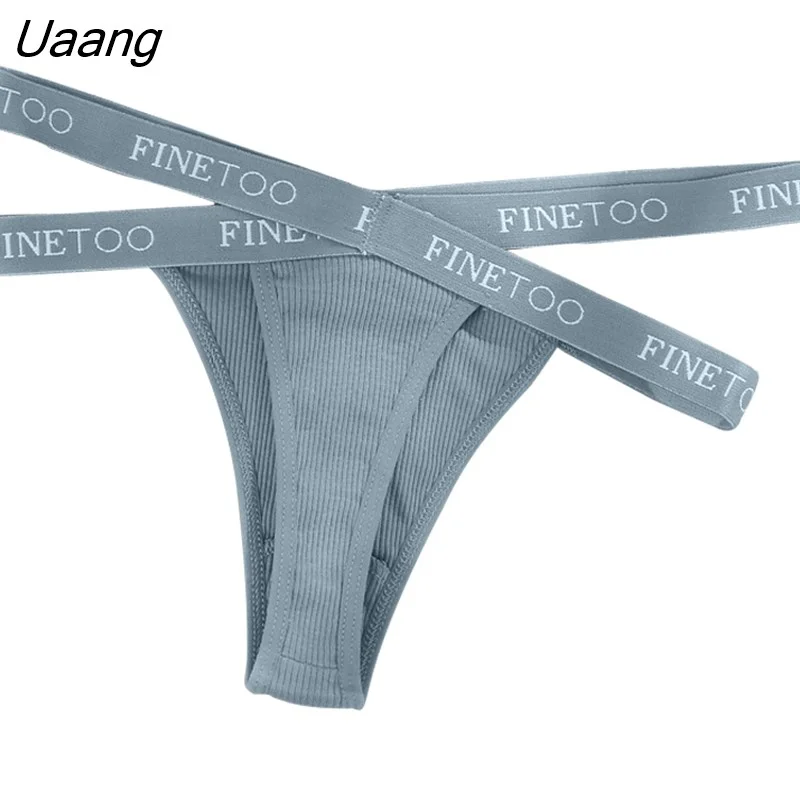Uaang Cross Strap Cotton G-String Women's Panties FINETOO Letter High Waisted Fashion Thongs Panty Lingerie M-XL 8 Colors