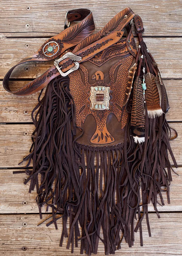 Apache Eagle Bag with Vintage Navajo Concho