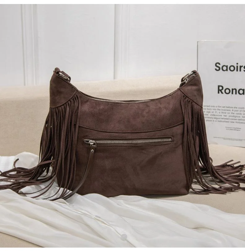 Vintage Tassel Bag Ladies Messenger Bag Trend Joker Women's Bag Shoulder Messenger Bag Gypsy Bag