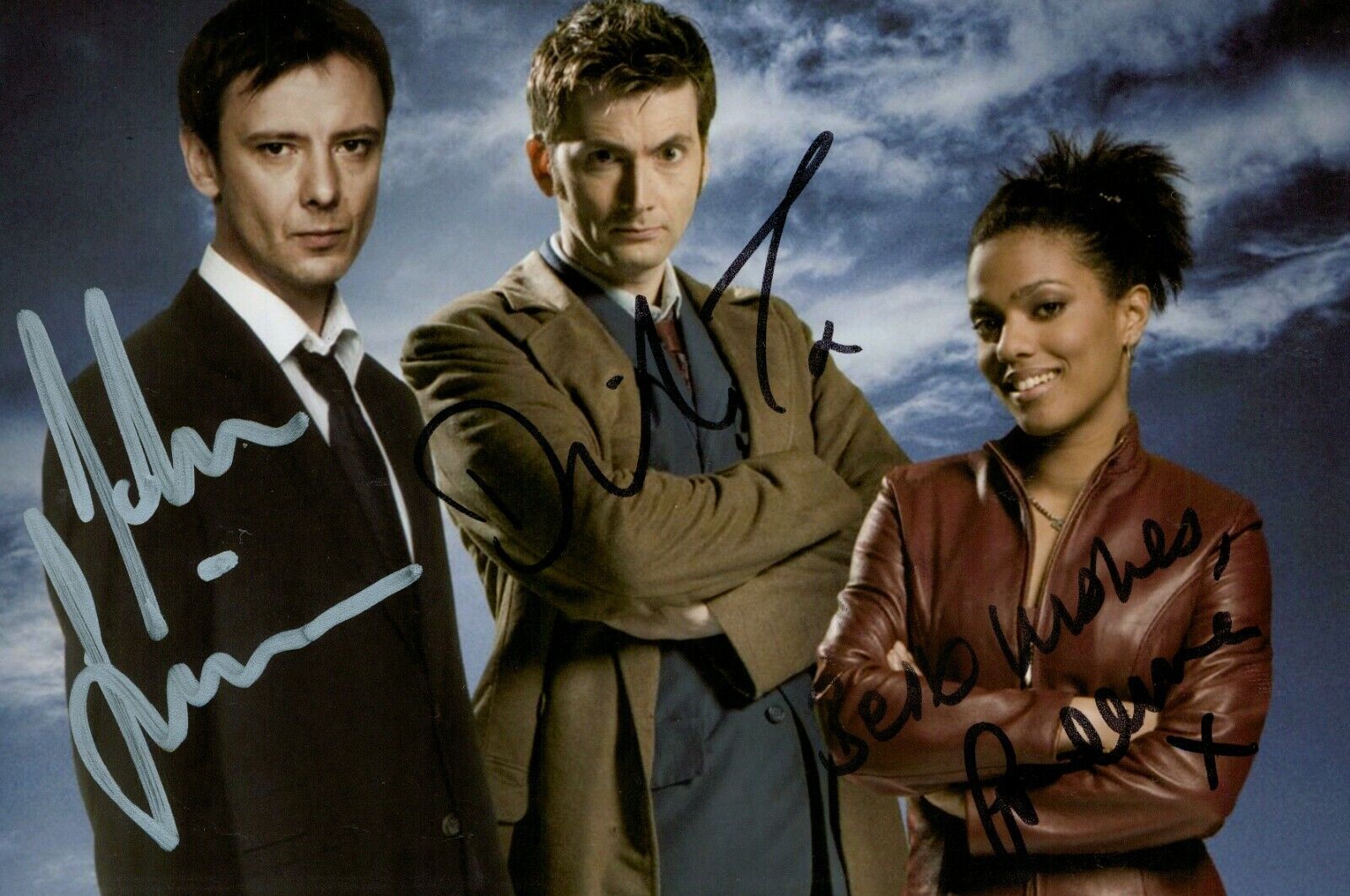 David Tennant John Simm ma Agyeman Signed 6x4 Photo Poster painting Dr Who Autograph + COA