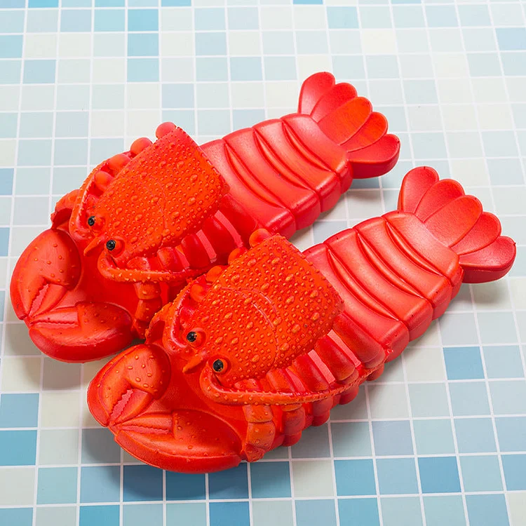 Lobster Slippers Unisex Men Funny Slides Animal Fishing Flops For Boys Summer Slippers Beach Shoes Man Mules QueenFunky