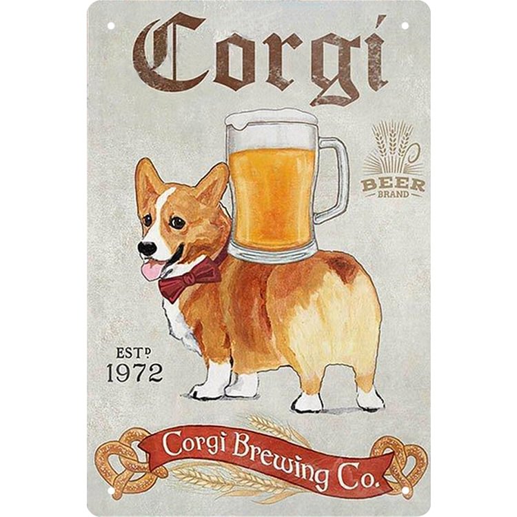 Corgi Dog - Vintage Tin Signs/Wooden Signs - 7.9x11.8in & 11.8x15.7in