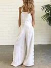 Empire Wide Leg Solid Color Jumpsuit