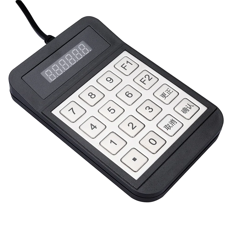 Waterproof 1.2Kg Metal 16 Keys Password RFID Numeric Keypad for Two-Dimensional Code Payment