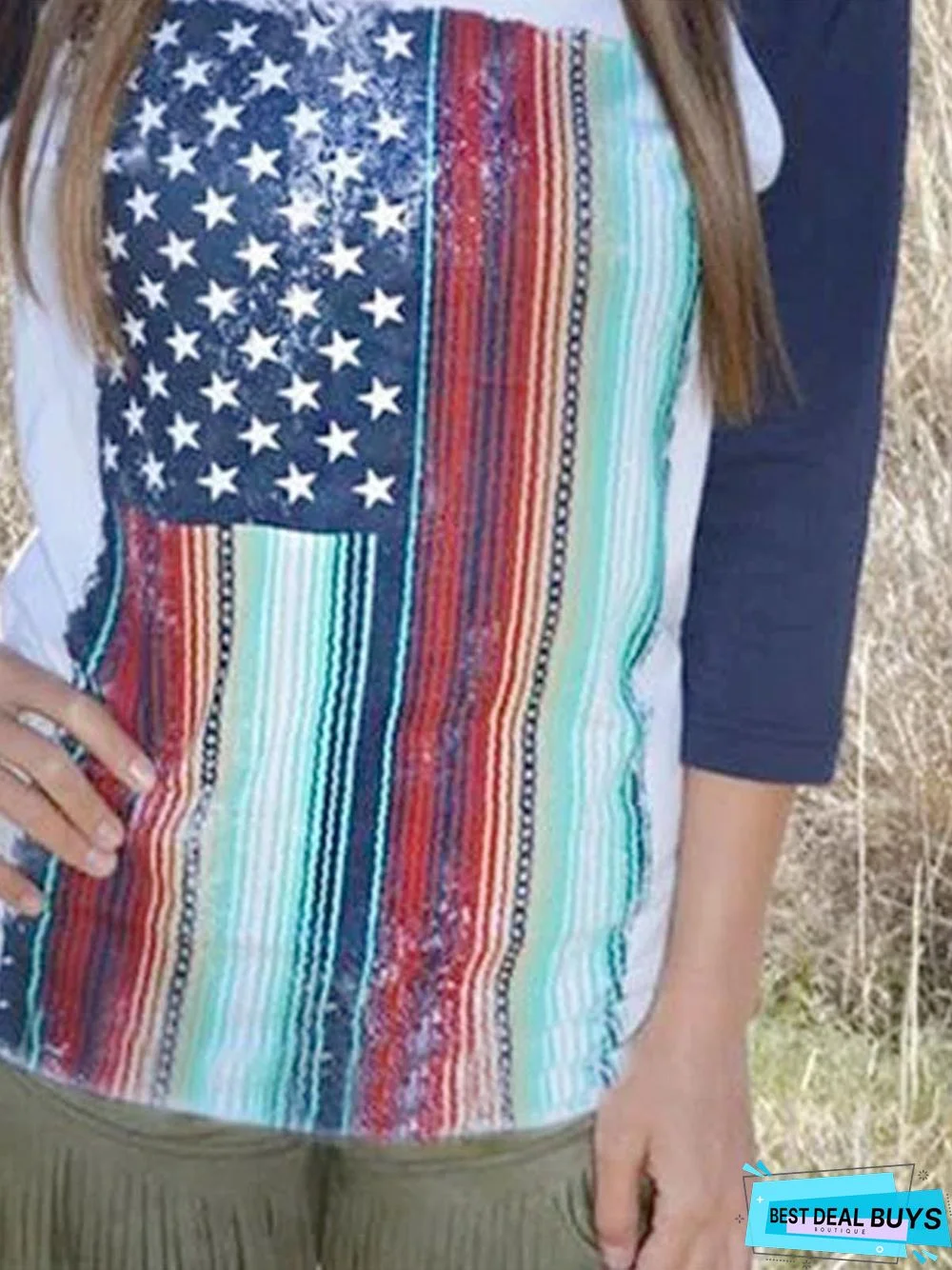 Casual Printed Long Sleeve Tunic Top