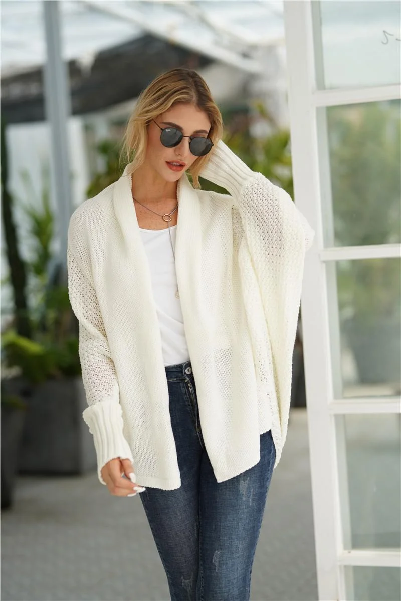 2020 Autumn Winter Knitted Cardigan For Women Long Sleeve Fashion Loose Korean Ladies Sweaters Vintage Cardigan Knit Coat Femme
