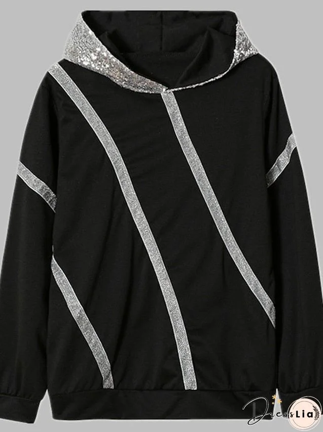 Hoodie Pullover Casual Silver Light gray Camo / Camouflage Loose Fit Daily Hooded Long Sleeve S M L XL XXL for Women