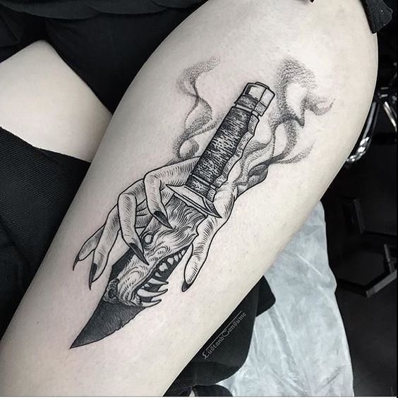 1PC Hands of Ghost and Knafe  Temporary Tattoos Waterproof Fake Tatto Stickers for Men Women Arm Body Art Tatuajes Temporales