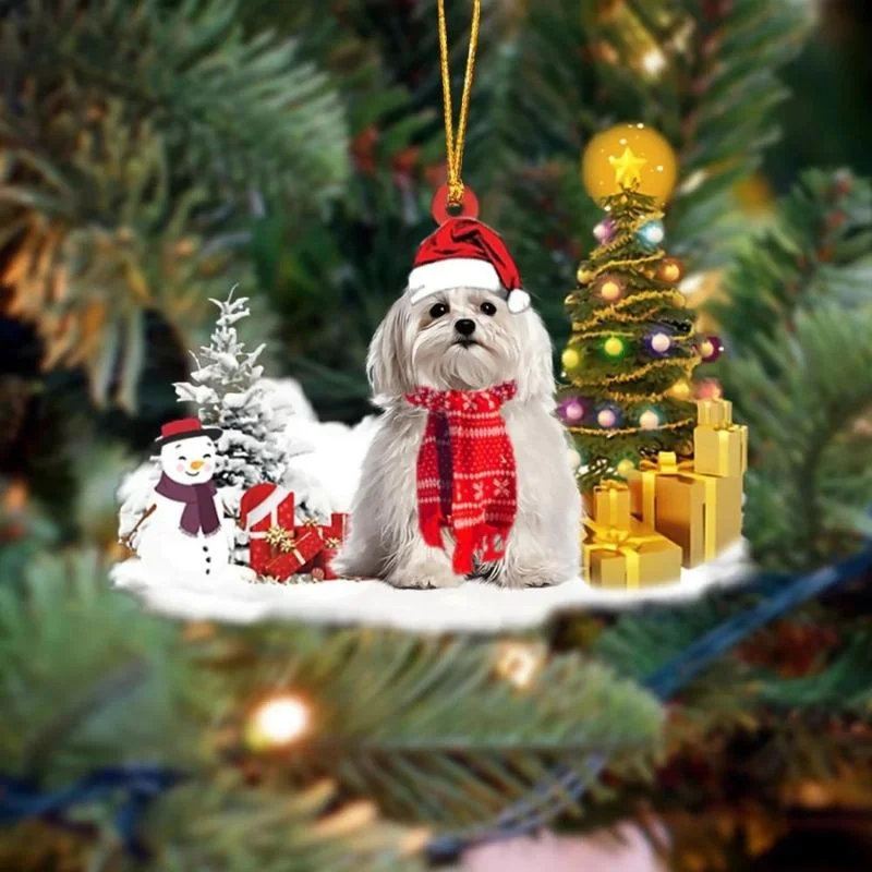 VigorDaily Maltese Christmas Ornament SM122