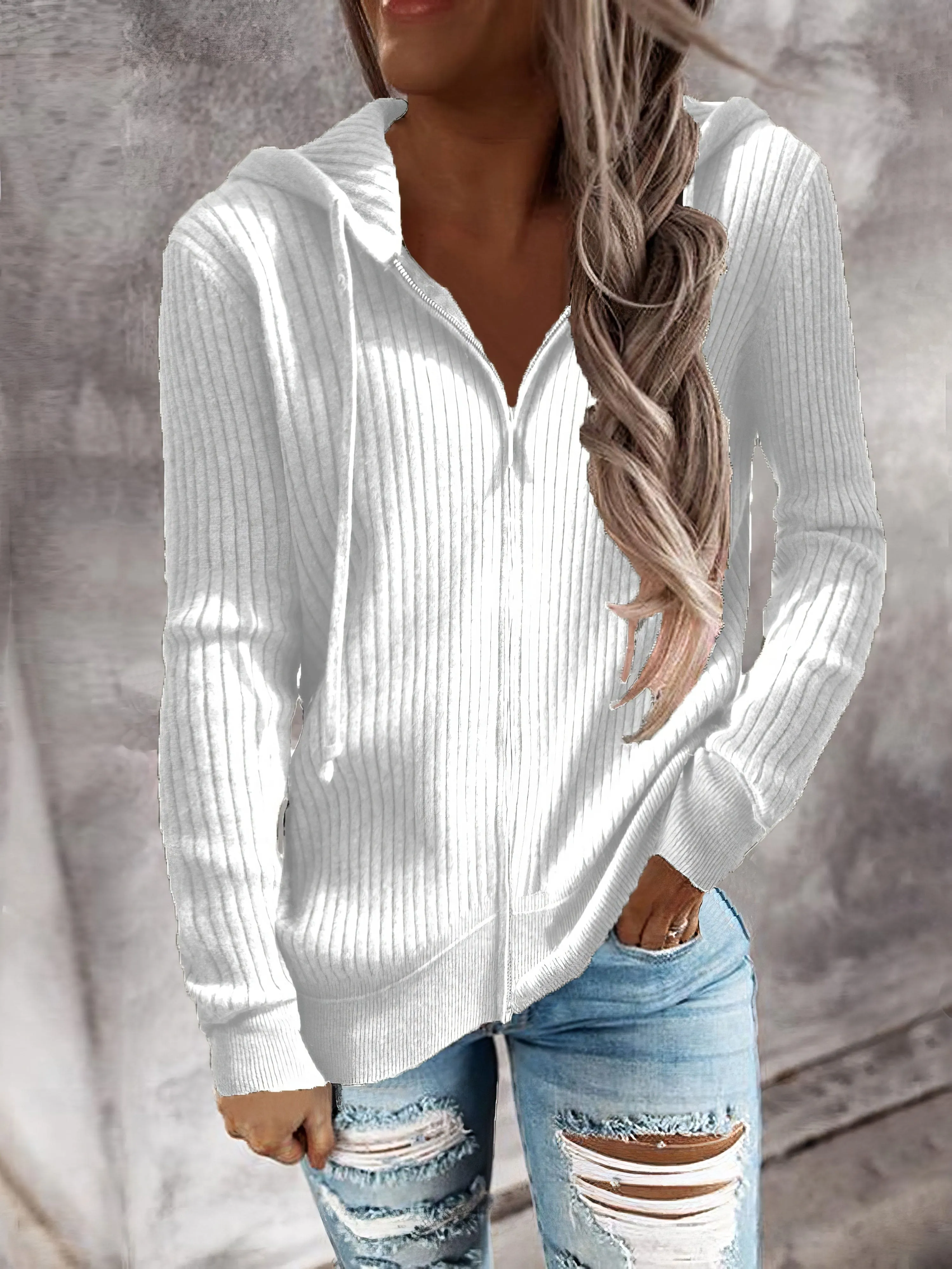 Casual Ribbed Knit Henley Top
