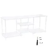 [US Local Warehouse] 55 Inch Acrylic TV Stand for TVs Up To 60 Inch TV Media Console Table with Open Storage Shelves Entertainment Center for Living Room Bedroom Gaming Room