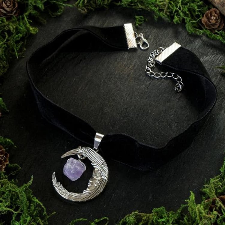 Amethyst Moon Protection Necklace