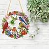 DIY Diamond Painting Kit Garden Wreath Bluebird 9.45x9.45in