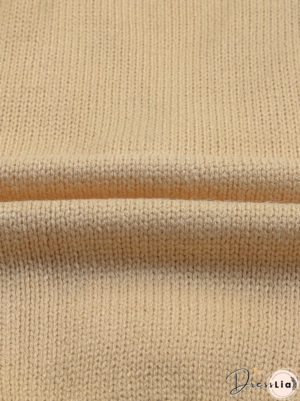 Cozy Beige V-Neck Knit Cardigan with Front Buttons