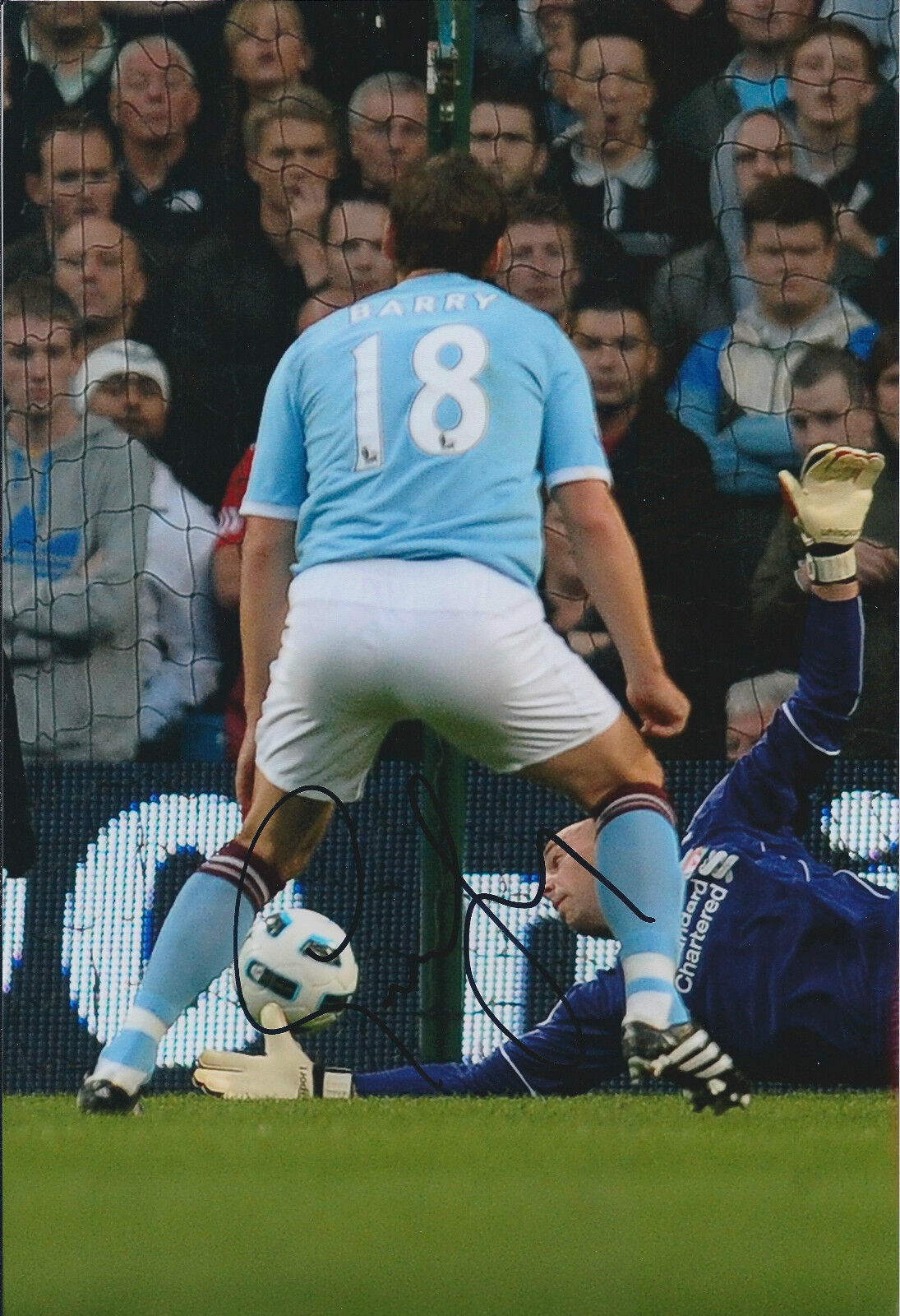 Gareth BARRY SIGNED Autograph 12x8 Photo Poster painting AFTAL COA Man City EVERTON Genuine