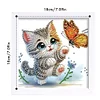 5D DIY Partial Special Shaped Drill Diamond Painting Kit Cat Decor With Frame Kit 18x18cm
