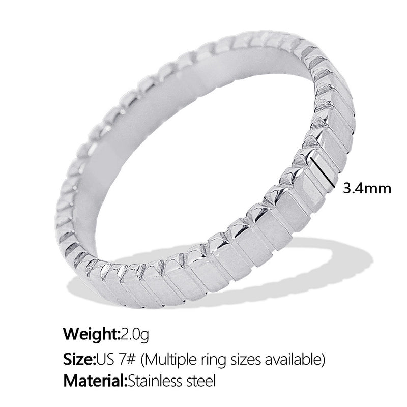 Titanium Steel Minimalist Geometric Plating Rings