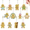 12pcs Lovely Cookie Shaped Ornament DIY Diamond Painting Keychain Kit