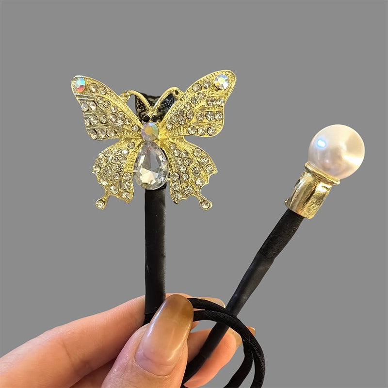 Women’s Minimalist Peacock Feather Flower Alloy Plating Inlay Rhinestones Hair Band