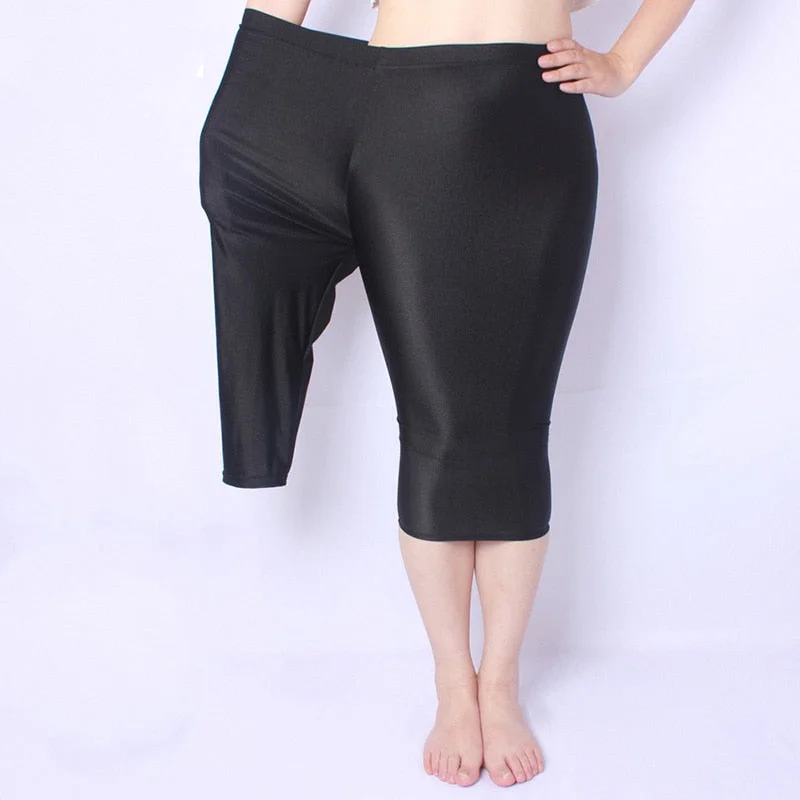 CUHAKCI Women Sexy Leggings Summer Capris Neon High Waist Jeggings Spandex Female Fitness Thin Short Pants