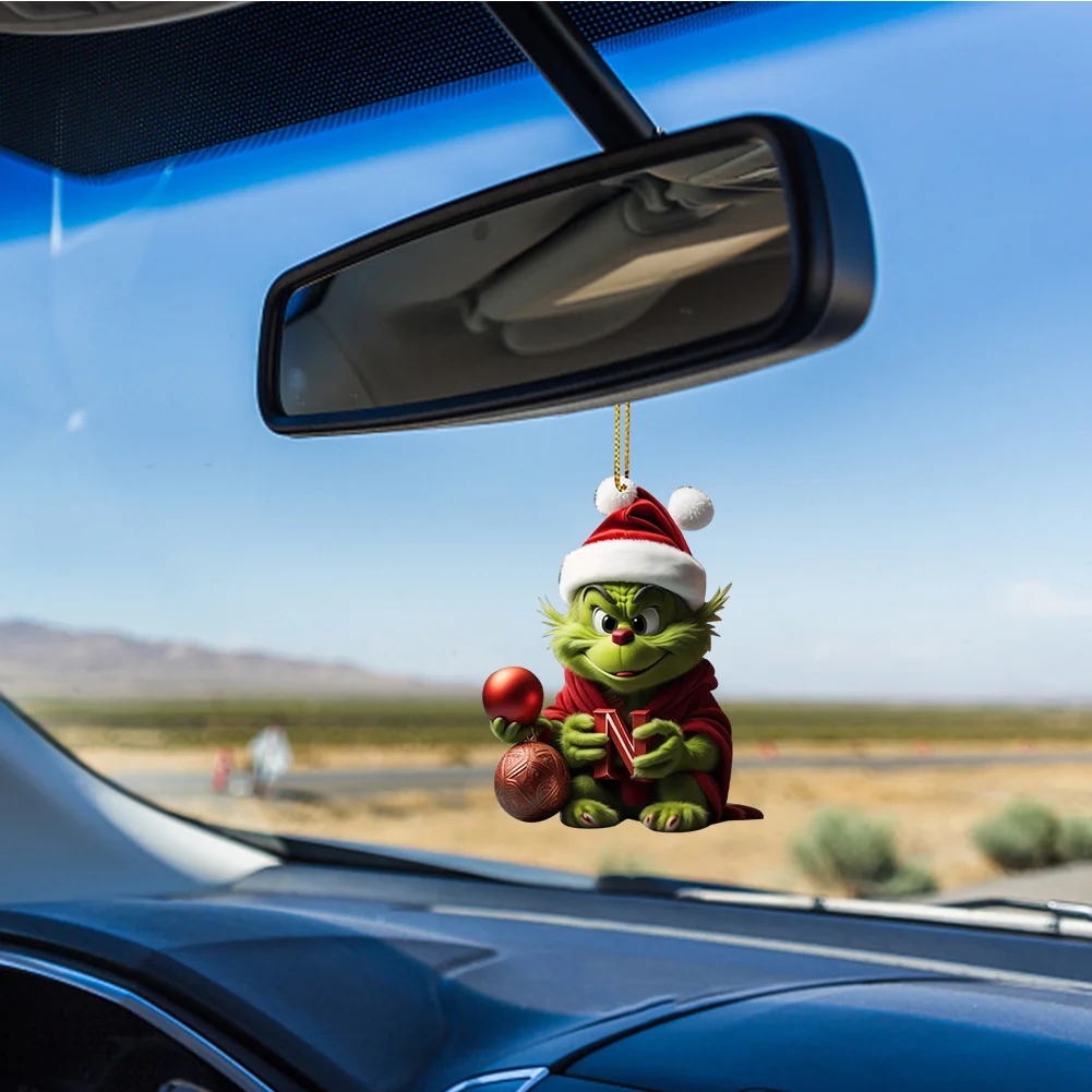 Christmas Acrylic Grinch Xmas Tree Hanging Ornament Hanging Green Monster Decor