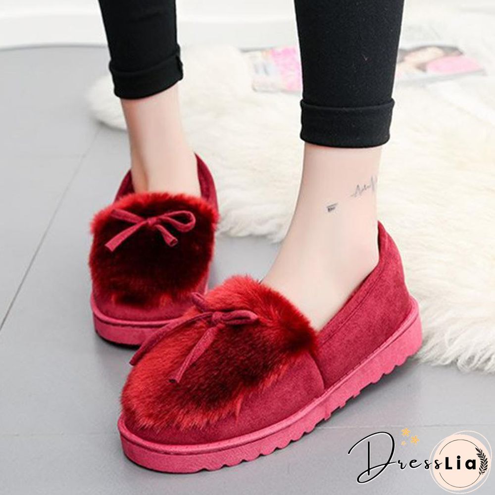 Womens Suede Flat Heel Daily Warm Shoes