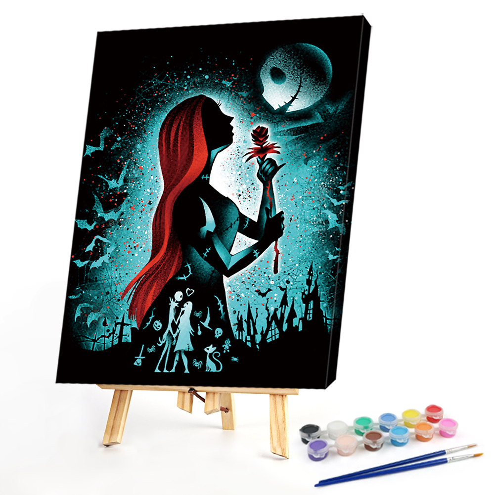 

40*50CM - Paint By Numbers - Blackboard Cartoon Figure, 501 Original