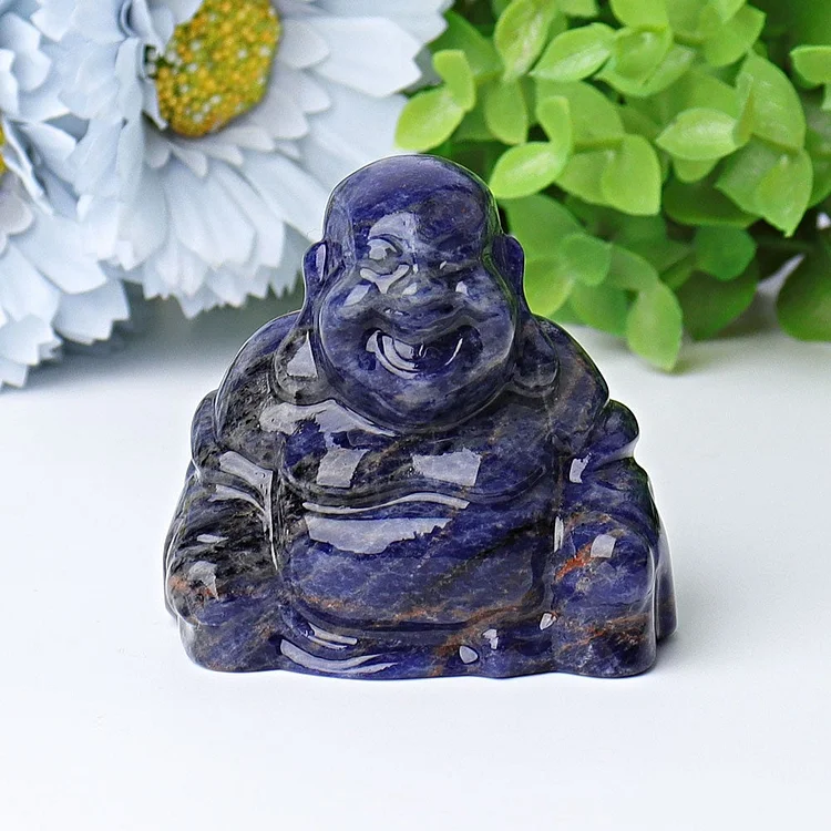 2.4" Sodalite Buddha Crystal Carvings