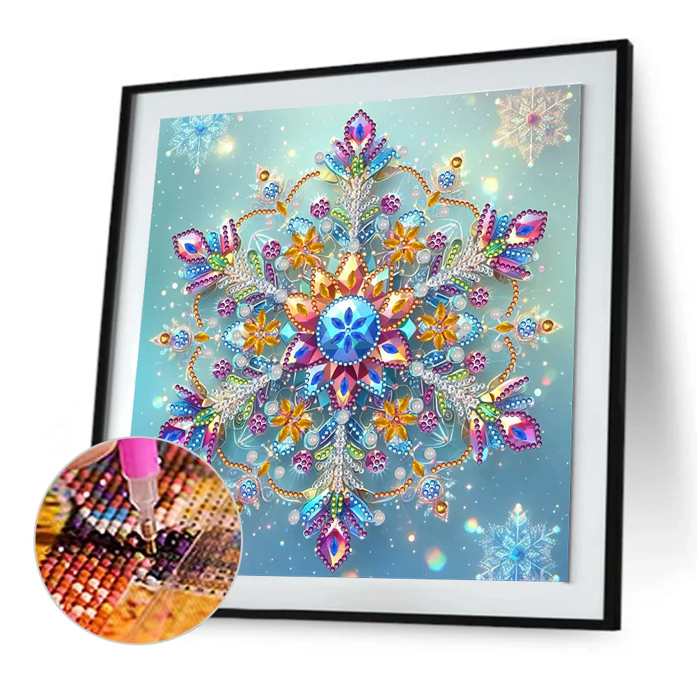 Snowflake2 - Partial Special Shaped Drill Diamond Painting Kits (Canvas|30*30cm)