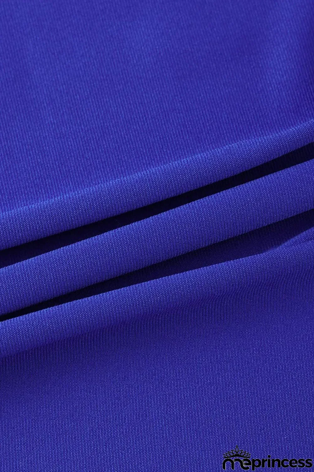 Deep Blue Elegant Solid Split Joint Frenulum High Opening V Neck Long Sleeve Plus Size Dresses