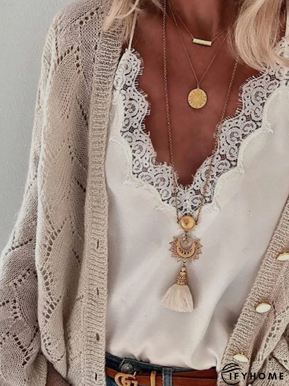 Long Sleeve V Neck Plain Sweater coat | IFYHOME