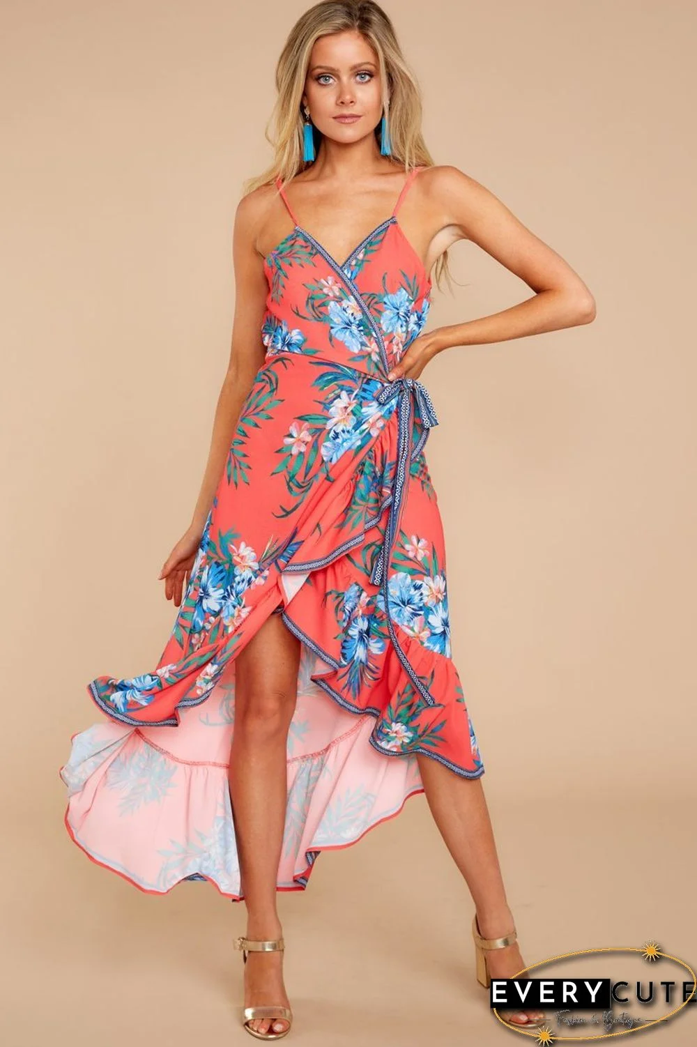 Long Way Home Tropical Print Dress