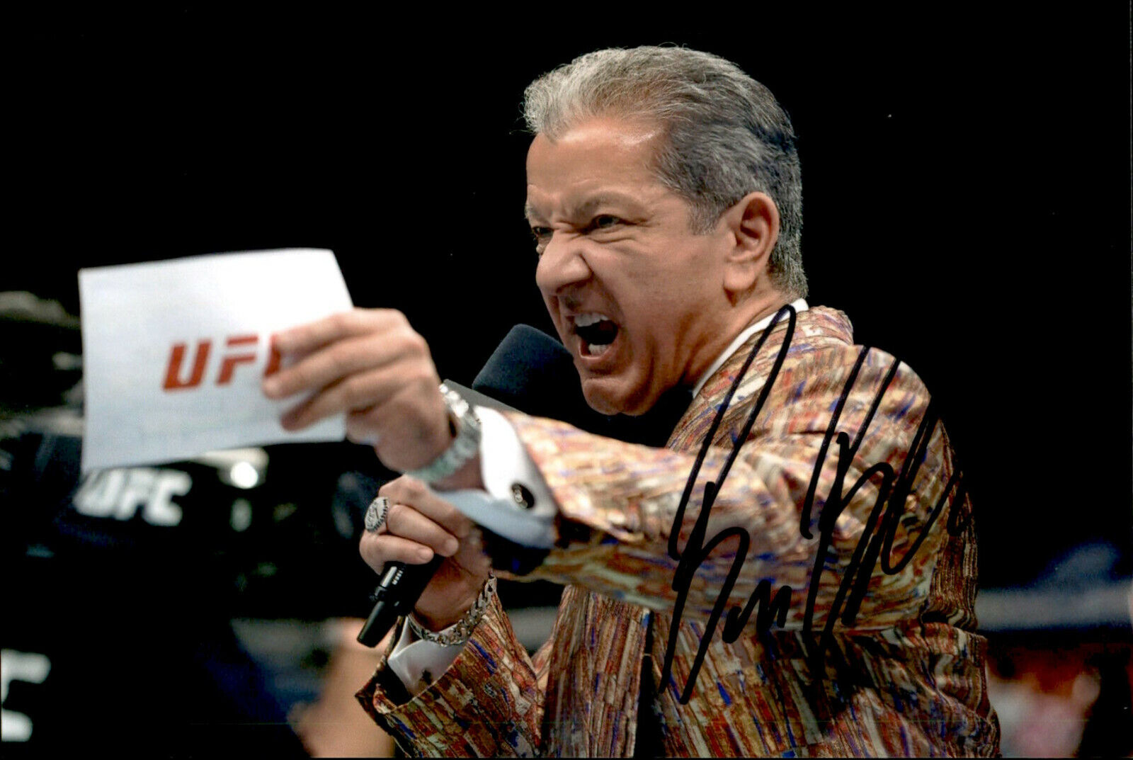 Bruce Buffer SIGNED autographed 4x6 Photo Poster painting UFC RING ANNOUNCER #5