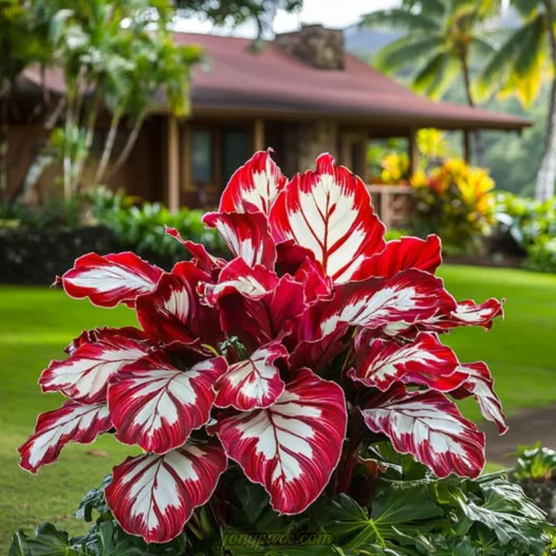 "Crimson and Ivory" Striking Alocasia Plant Bulbs Jonyparkseed®