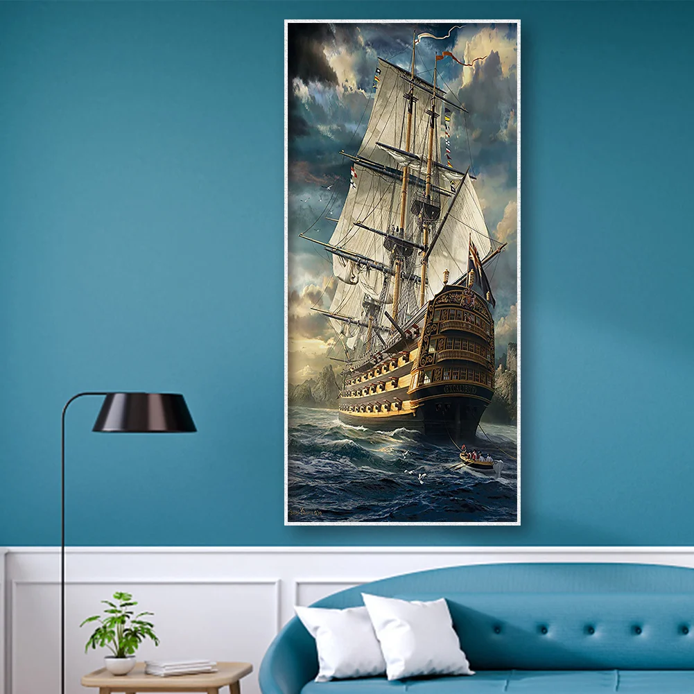 Diamond Painting - Full Round Drill - Sea Sailboat(40*80cm)