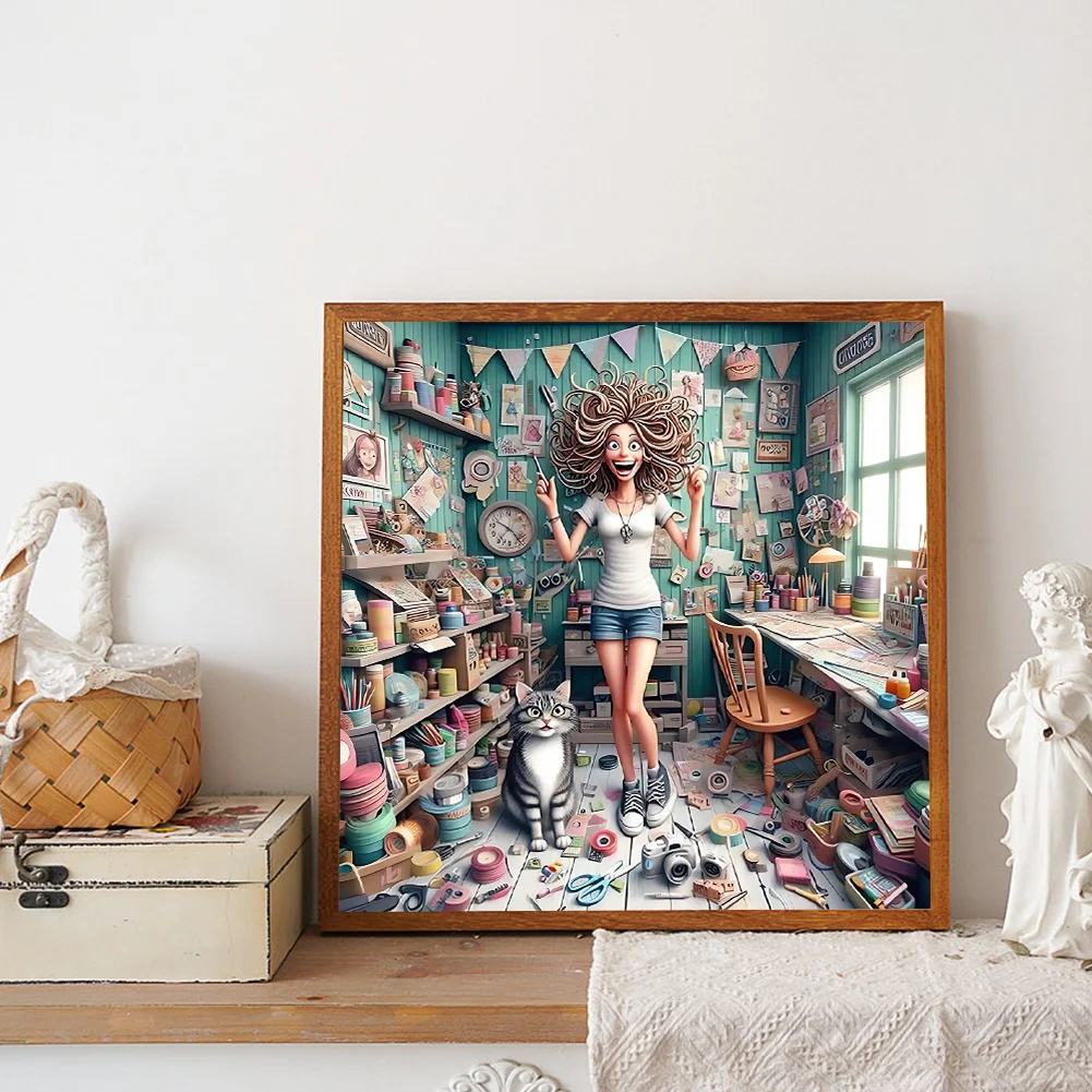 Diamond Painting - Full Round Drill - Girl(Canvas|40*40cm)