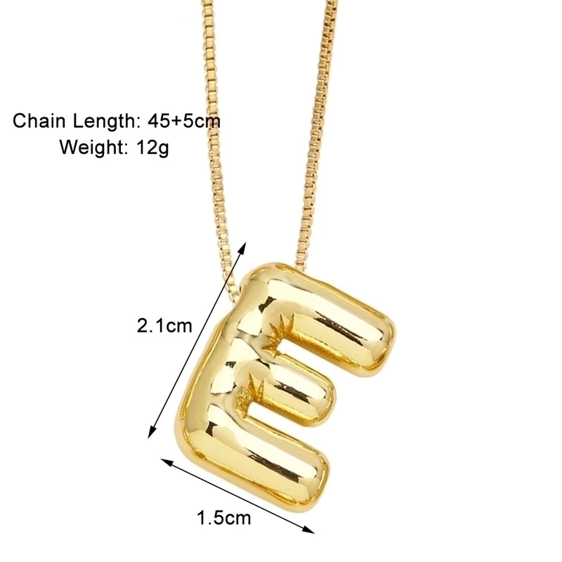 Minimalist Letter Copper Plating 18k Gold Plated Necklace Pendant