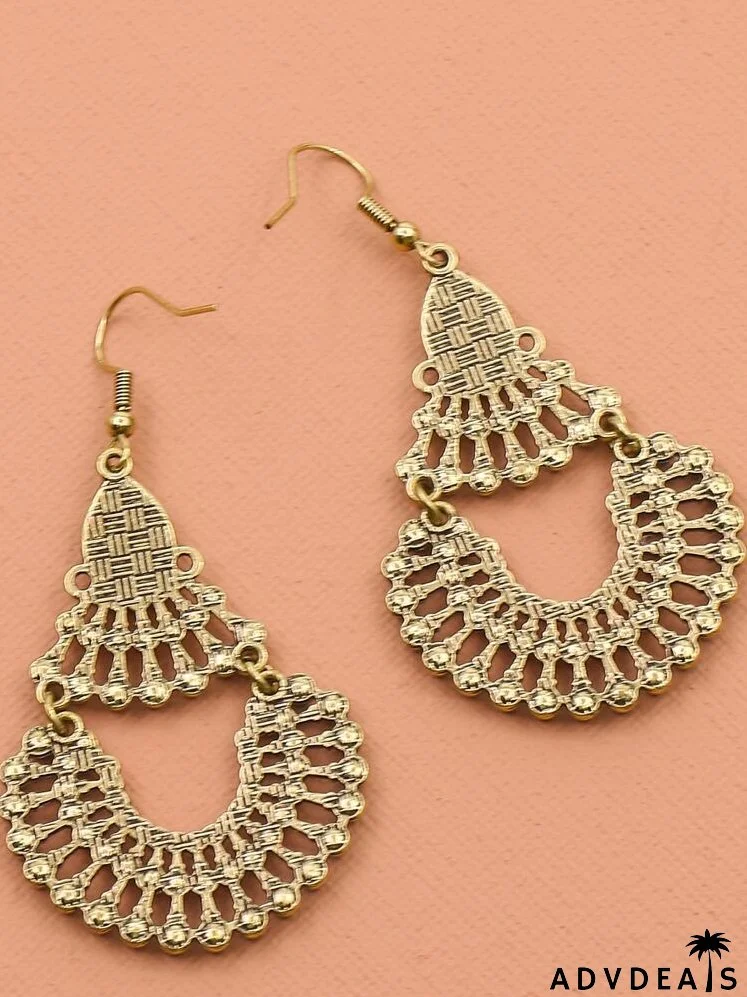 Geo Beaded Gemstone Drop Earrings